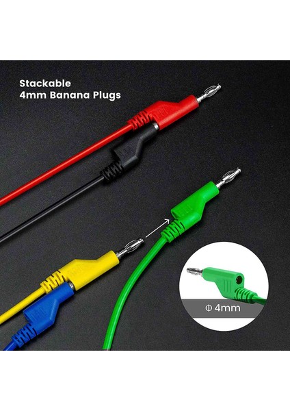 5pcs Test Kanca Tel Istiflenebilir Muz Fişine Mini Kapmak Multimetre Test Kurşun Seti Esnek Tel 600V/5V 39 Inç (Yurt Dışından) indirimleri