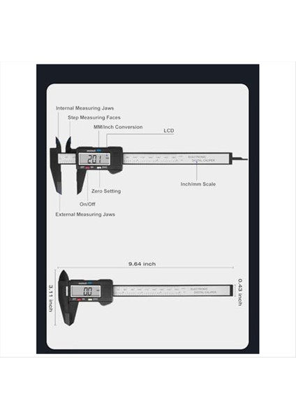 2 Paket Dijital Kaliper 0-6 Inç Dijital Kaliperler Büyük LCD Ekranlı Otomatik Kapatma Işlevi (Yurt Dışından) fırsatları