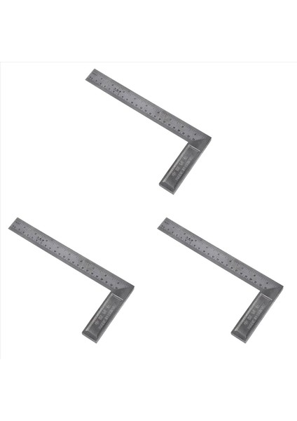 3x 90 Derece 25 cm Uzunluğunda Paslanmaz Çelik L-Kare Açı Cetvel (Yurt Dışından)