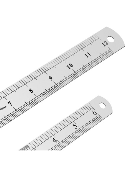 2x Paslanmaz Çelik Cetvel 12 Inç + 6 Inç Metal Cetveller (Yurt Dışından) fırsatları