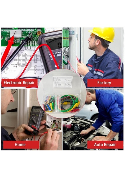 Banana Fiş Silikon Testi Kurşunları Kiti Dişleme Problu 4mm Istiflenebilir Muz Fişi Multimetre Için Otomotiv Test Kurşunları (Yurt Dışından) indirimleri