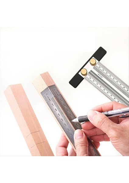 Yüksek -Prespecision Right -Engry Cetvel T -Tipi Ahşap Çizgisi Etiketleme Hattı Ölçüm Aracı Konumlandırma Cetveli 400MM (Yurt Dışından) fırsatları