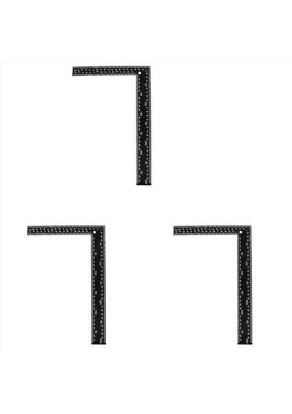 3x Öğretmen 0-30CM 0-20CM Ölçüm Aralığı L Şekilli Tasarım Kare Cetvel Siyah (Yurt Dışından)