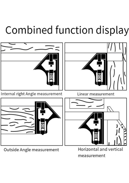 150MM Çok Fonksiyonlu Kombine Kare Cetvel Hareketli 45 Derecelik Sağ Açılı Koltuk Değneği Ölçüm Aracı (Yurt Dışından) fiyatları
