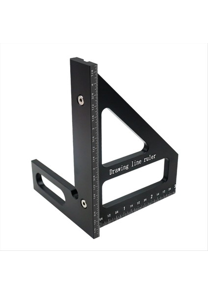 Carpenter Meydanı Alüminyum Çiftçilik Üçlü Cetvel Hassas Delik Scriber Ahşap Işleme Meydanı Prestor 45/90 Derece Black (Yurt Dışından)