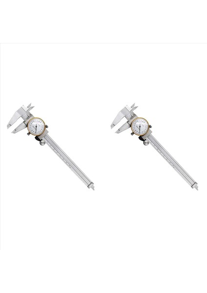 2x Kadran Kaliperler 0-150MM 0 02MM Endüstri Paslanmaz Çelik Vernier Kaliper Şok Geçirmez Metrik Ölçüm Aracı (Yurt Dışından)