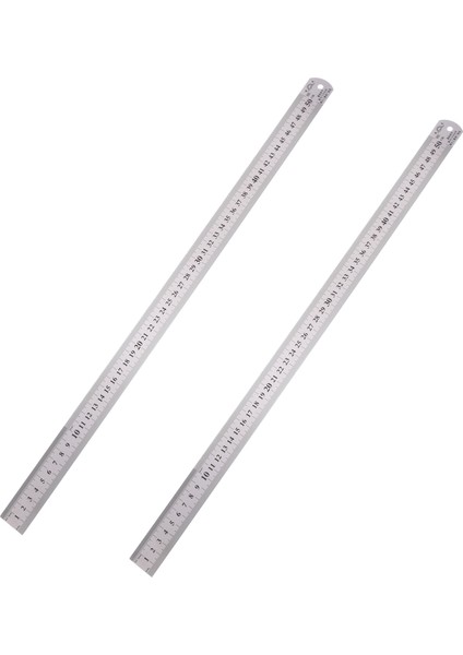 2x Groove Sağ Paslanmaz Çelik Metrik Cetvel 50 cm Paslanmaz Metrik Cetvel (Yurt Dışından)