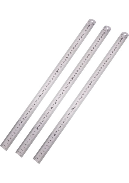 3x Groove Sağ Paslanmaz Çelik Metrik Cetvel 50 cm Paslanmaz Metrik Cetvel (Yurt Dışından)