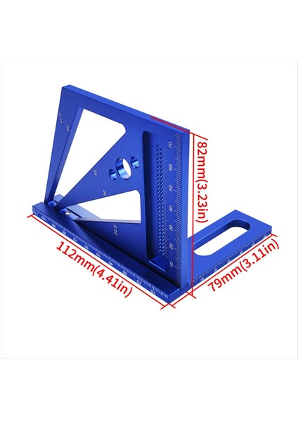Ahşap Işleme Ölçüm Cetveli 22 5/30/45/60/67 5 Degree Square Cetvel Preackor Mühendis Carpenter Çizim Mavisi Metric Için (Yurt Dışından) modelleri