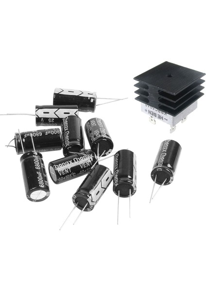 1 Pcs 50A 1000V Metal Kılıf Köprüsü Doğrultucu ve 10 Pcs 16MM x 30MM 6800UF 25V Polarize Radyal Elektrolitik Kapasitör (Yurt Dışından)