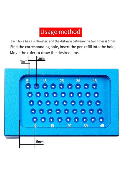 T50 Ahşap Işleme Scriber Hole Cetvel Alüminyum Alaşım T Cetvel Dıy Mini Ağaç Işleme Scriber (Yurt Dışından) indirimleri