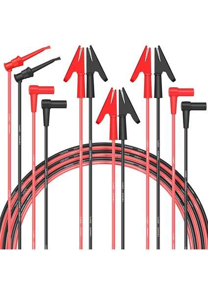 Timsah Klipsli Elektrik Testi Kurşunları ile Multimetre Test Kurşunları Set Test Probları Kurşun Multimetre Banana Tapası 3A Test Kancası (Yurt Dışından)