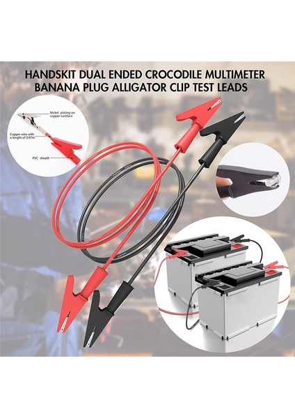 Timsah Klipsli Elektrik Testi Kurşunları ile Multimetre Test Kurşunları Set Test Probları Kurşun Multimetre Banana Tapası 3A Test Kancası (Yurt Dışından) modelleri