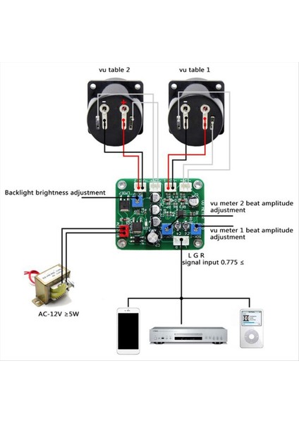 Vu Seviye Ses Seter Stereo Amplifikatör Kart+2pcs Vu Metre 9-12V Dc Stereo Amplifikatör Kartı Seviye Göstergesi (Yurt Dışından) fiyatları