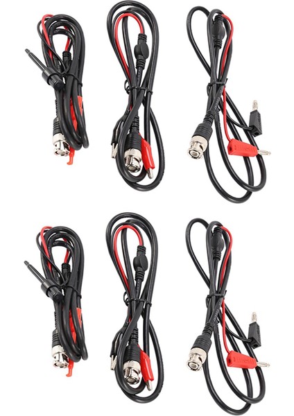 6x Osiloskop Probları Bnc&#39 Den Timsah Timsah Klipsleri Bnc&#39 Den Mini Kancaya Bnc&#39 Yi Çift Istifleme Muz Kablosuna Götürür (Yurt Dışından)