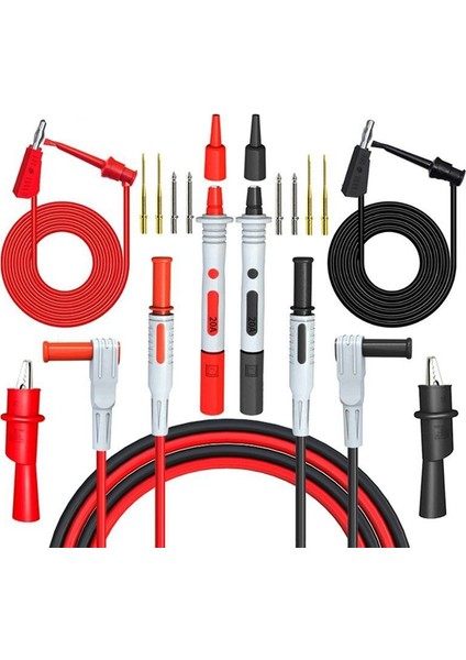 P1308B 18PCS Test Kue Kiti 4mm Muz Tapası Kanca Kablosu Değiştirilebilir Multimetre Prob Timsah Klipsi (Yurt Dışından) fiyatları