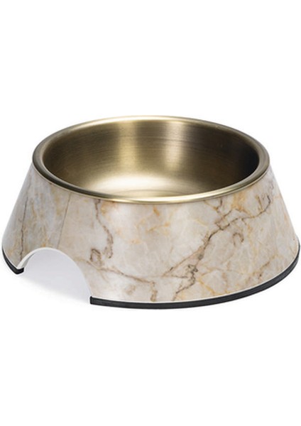 Yzlal Beeztees Dbl Köpek Mama Su Kabı, Mat Altın Rengi Paslanmaz Çelik, Bej Mermer Görünümlü, 14CM, 160ML modelleri