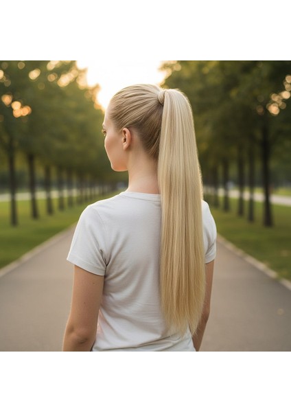 Bağlamalı Düz At Kuyruğu / Kumral Beyaz Platin Röfleli