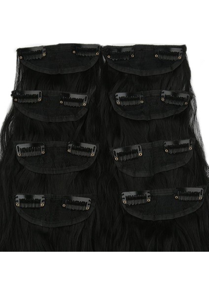 Fiber Sentetik Kabarık Dalgalı 8 Parça Çıt Çıt / Siyah fiyatları