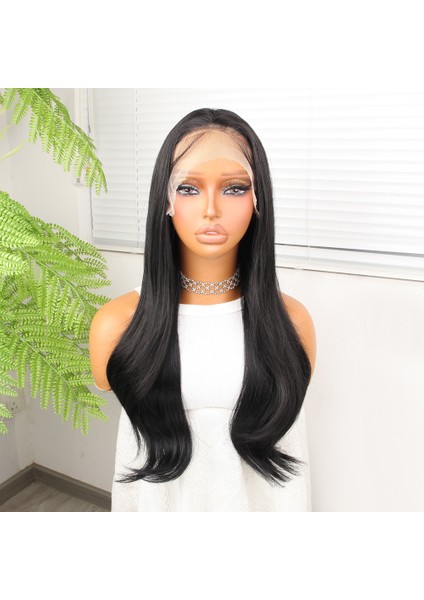Siyah Fiber Sentetik Hafif Dalgalı Tül Peruk