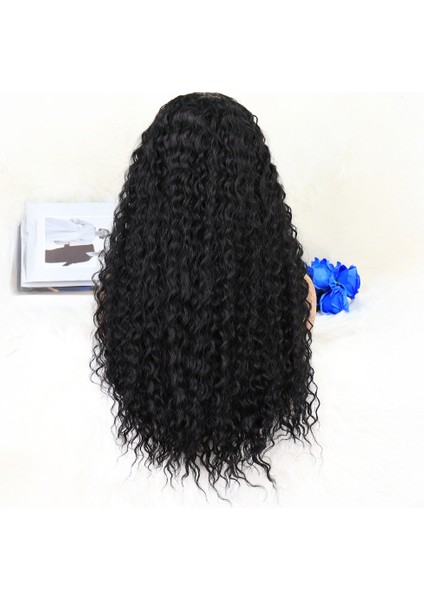 Afro Dalga Siyah Orta Boy Tül Peruk indirimleri