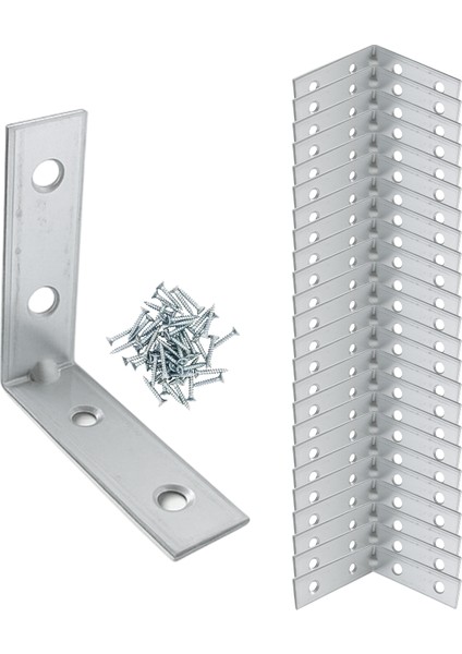 Metal Köşebent 50X50X15 mm Ince L Demiri Gönye Mobilya Duvar Sabitleme Bağlantı Aparatı (25 Adet) fırsatları
