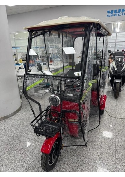 Üç Tekerli Elektrikli Motor Brandası ve Çatısı Kışlık (3 Kişilik Modeller)