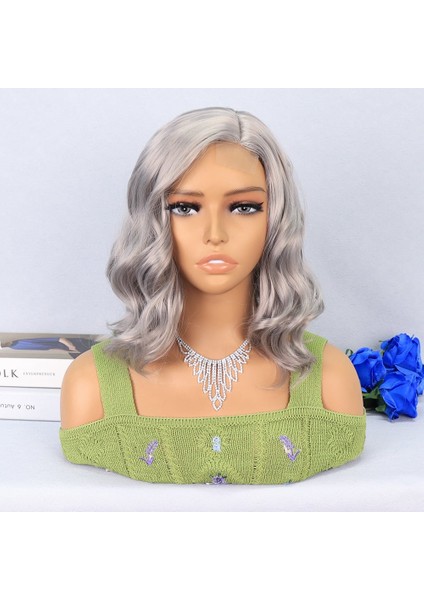 Silver Gri Yan Tül Peruk