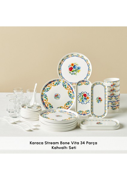 Stream Bone Vita 34 Parça 6 Kişilik Kahvaltı Takımı modelleri