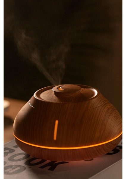 Dekoratif Ahşap Görünümlü Hava Nemlendirici Rgb Işıklı Sessiz Ultrasonik Aromaterapi 200 ml modelleri