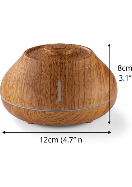 Dekoratif Ahşap Görünümlü Hava Nemlendirici Rgb Işıklı Sessiz Ultrasonik Aromaterapi 200 ml fırsatları