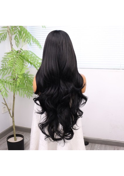 Siyah Renk Bebek Saçlı Fiber Sentetik Tül Peruk indirimleri