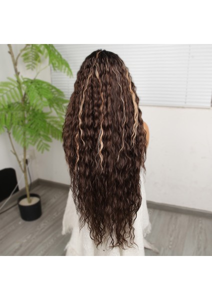 Kahverengi Balköpüğü Işıltılı Fiber Sentetik Tül Peruk indirimleri