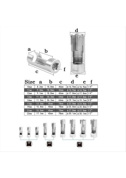 Açık Yağ Boru Sökme Kollu Yuvalı Oksijen Sensörü Anahtarı Yakıt Enjeksiyon Altıgen Onarım Aracı (Yurt Dışından) modelleri