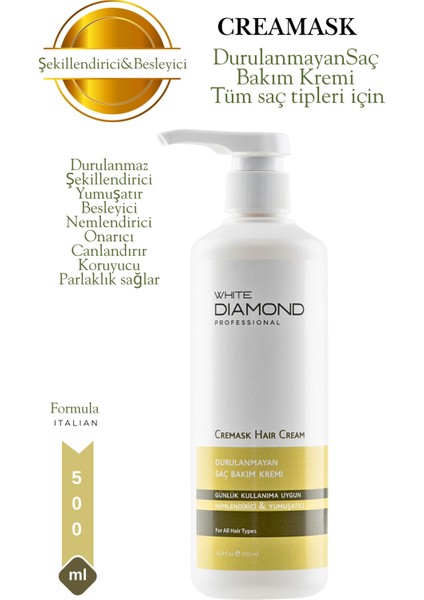 Nemlendirici Yumuşatıcı Şekillendirici Durulanmayan Saç Bakım Kremi 500 ml