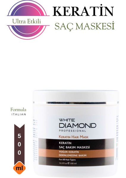 Keratin Saç Maskesi Yoğun Keratin Içerikli Derinlemesine Bakım 500 ml