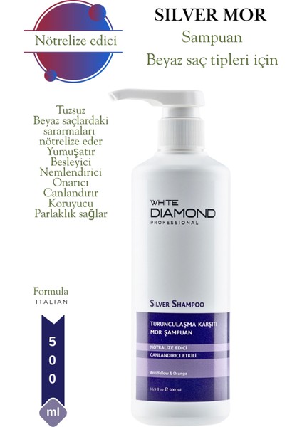 Turunculaşma Karşıtı Nötrelize Edici Mor Saç Bakım Şampuanı 500 ml