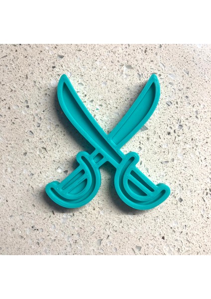 Korsan Temalı Çapraz Kılıç Kurabiye Kalıbı ve Damga Seti | Macera, Denizcilik Partisi | Şeker Hamuru, Kil Şekillendirici modelleri