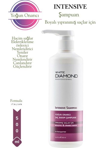 Boyalı Hassas Işlem Görmüş Yıpranmış Saçlar Için Yoğun Onarıcı Hacim Veren Bakım Şampuanı 500 ml