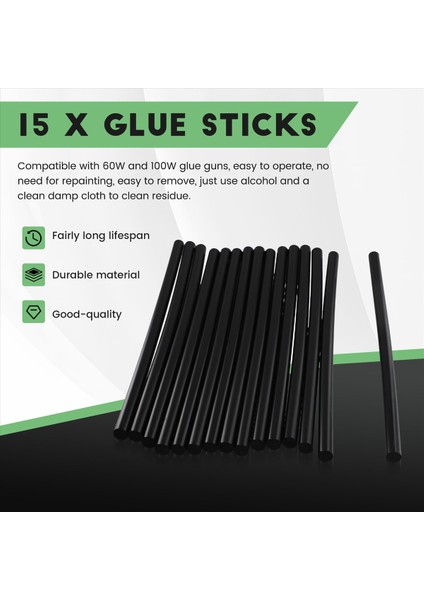 15 Adet Sıcak Tutkal Çubukları 270 X11MM Siyah Sıcak Eriyik Yapıştırıcı Çubukları Araba Gövdesi Dişli Onarım Kaldırma El Sanatları Diy Projeleri (Yurt Dışından) fırsatları