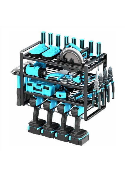 4 Katman Güç Alet Organizatör Duvar Montajı Garaj Organizasyonu Için Kablosuz Matkap Askı Depolama Rafı Atölye Pegboard (Yurt Dışından) fırsatları