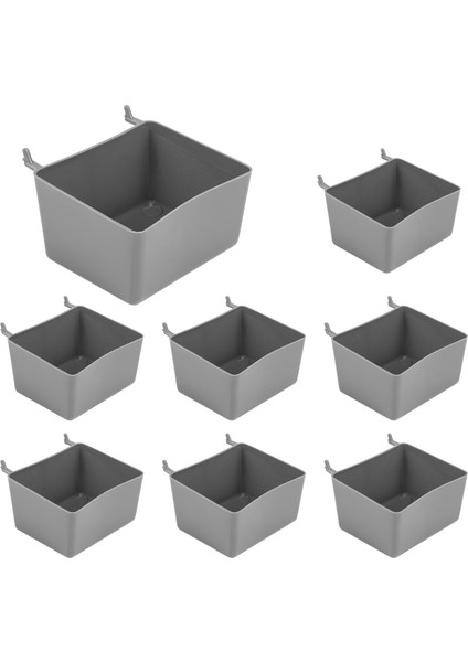 8 Adet Pegboard Kutuları Kit Pegboard Parçaları Depolama Pegboard Aksesuarları Donanım Düzenlemek Için Çalışma Tezgahı Kutuları (Gri) (Yurt Dışından)