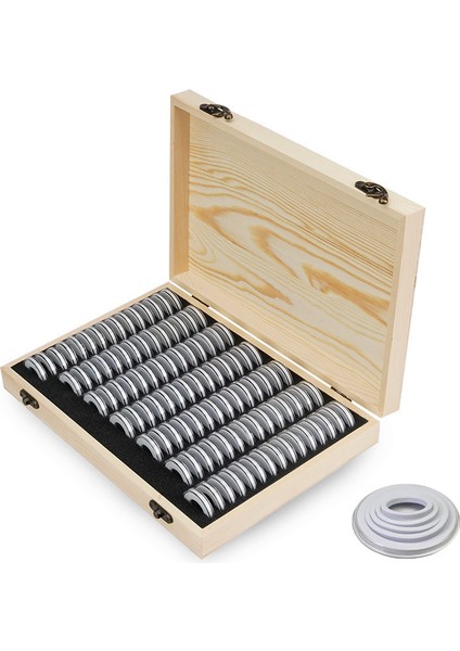 Ahşap Paralar Depolama Kutusu KASASI+100 Izgara Yuvarlak Levha Premium Çam Ahşapla El Işi Olan Sertifikalı Madeni Para Için Dayanıklı ve Uzun Ömür Nem Korumalı (Yurt Dışından) fırsatları