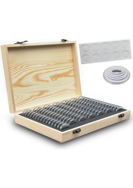 Ahşap Paralar Depolama Kutusu KASASI+100 Izgara Yuvarlak Levha Premium Çam Ahşapla El Işi Olan Sertifikalı Madeni Para Için Dayanıklı ve Uzun Ömür Nem Korumalı (Yurt Dışından) indirimleri