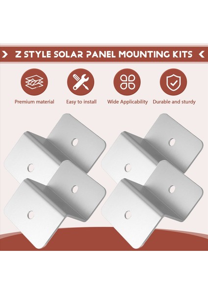 8pcs Güneş Paneli Montaj Braketi Z Stil Alüminyum Alaşım Çatı Desteği Karavan Güneş Sistemi Kurulum Aksesuarları (Yurt Dışından) fırsatları