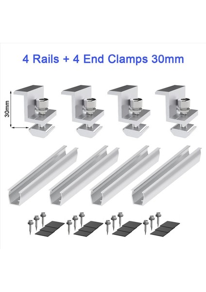 8x Güneş Panel Braketi Fotovoltaik Panel Raylı Güneş Paneli Montaj Modülü Mid ile Yamuk Çatı 30MM (Yurt Dışından) fırsatları