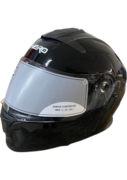 Çene Açılır Kask 912 Parlak Siyah Siyah