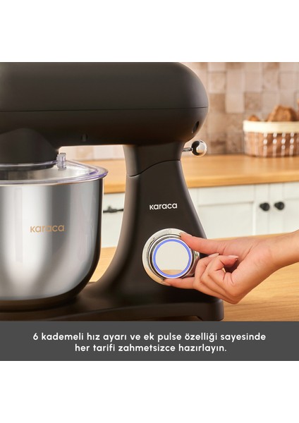 Powercast Chef Döküm Stand Mikser Matte Black Mutfak Şefi 1800W 6,2 Lt indirimleri