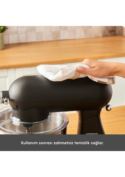 Powercast Chef Döküm Stand Mikser Matte Black Mutfak Şefi 1800W 6,2 Lt