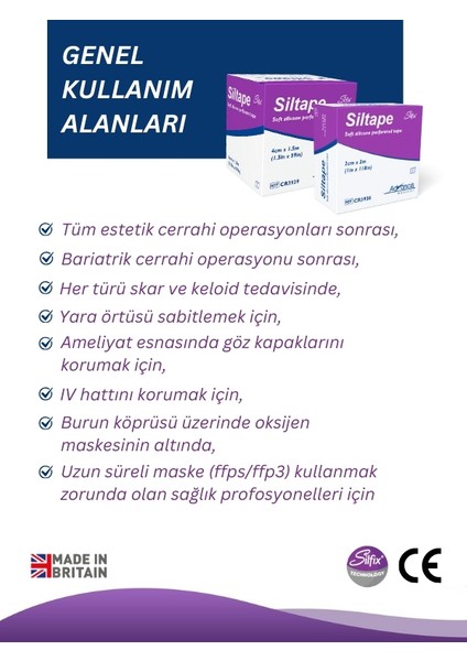 UK Siltape Soft Silikon Bant -dikiş izi-sezaryen-yanık-estetik 2cm x 3mt indirimleri